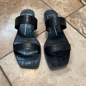 Dolce Vita Black Croc Sandals